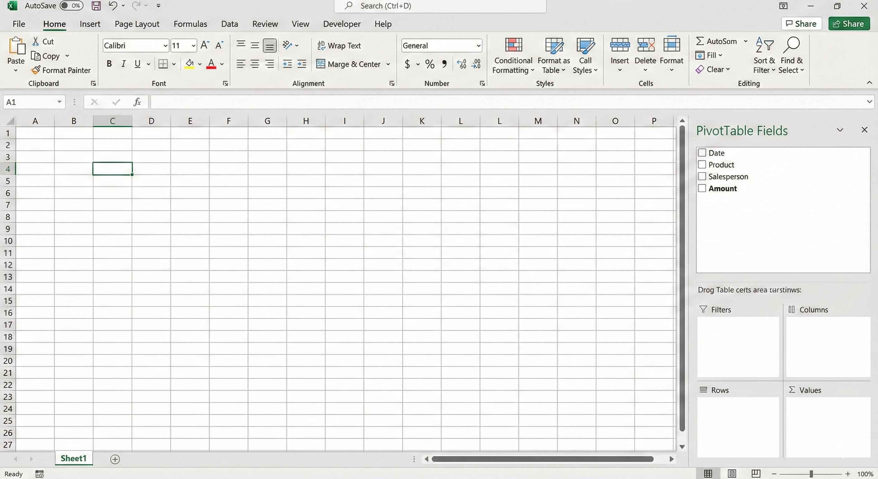 PivotTable Field List