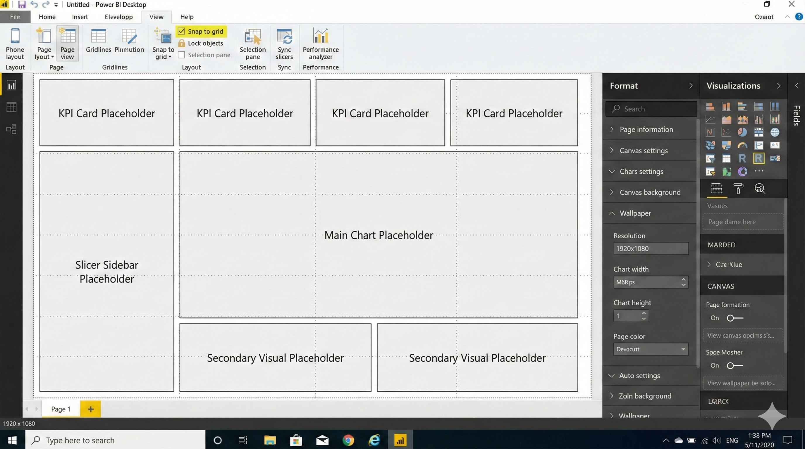 Dashboard Layout Grid